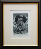 PRODÁNO.  Don Quijote - Milan Bauer - grafika